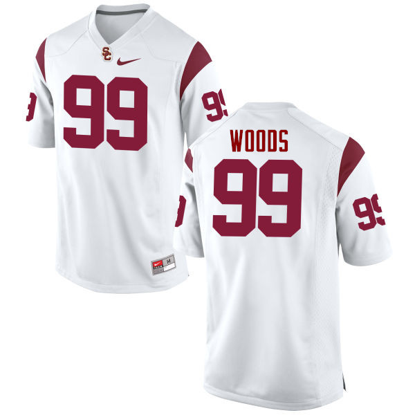 Men #99 Antwaun Woods USC Trojans College Football Jerseys-White - Click Image to Close